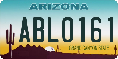 AZ license plate ABL0161