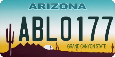 AZ license plate ABL0177