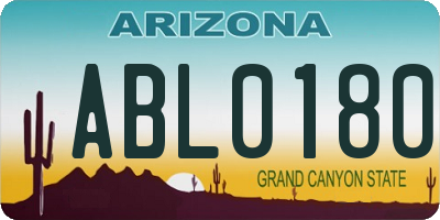AZ license plate ABL0180