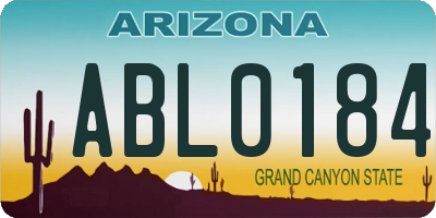 AZ license plate ABL0184