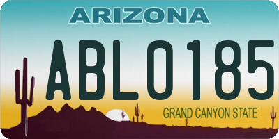 AZ license plate ABL0185