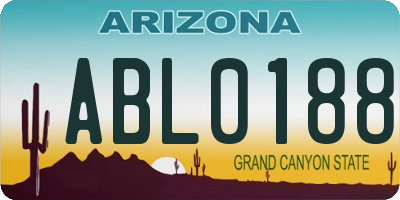 AZ license plate ABL0188