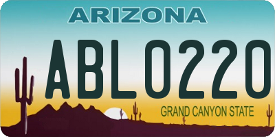 AZ license plate ABL0220