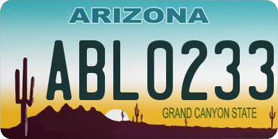 AZ license plate ABL0233