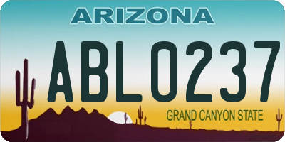 AZ license plate ABL0237
