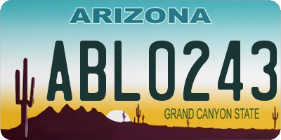 AZ license plate ABL0243