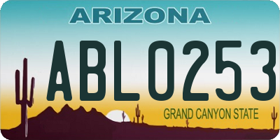 AZ license plate ABL0253
