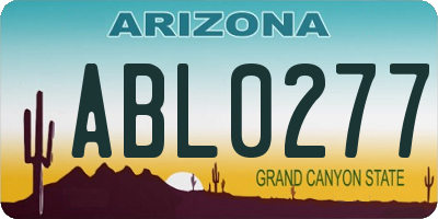 AZ license plate ABL0277