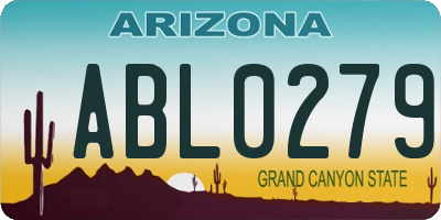 AZ license plate ABL0279