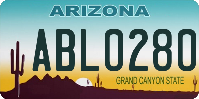 AZ license plate ABL0280