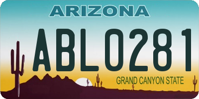 AZ license plate ABL0281