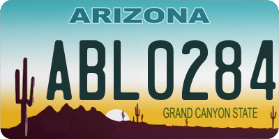 AZ license plate ABL0284