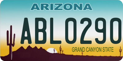 AZ license plate ABL0290