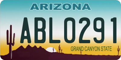 AZ license plate ABL0291