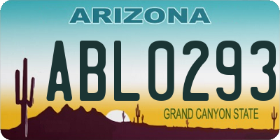 AZ license plate ABL0293