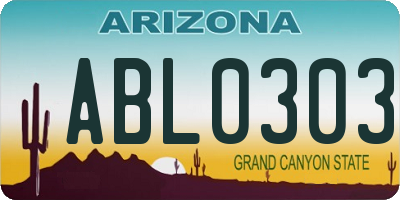 AZ license plate ABL0303