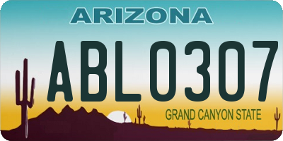 AZ license plate ABL0307
