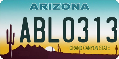 AZ license plate ABL0313