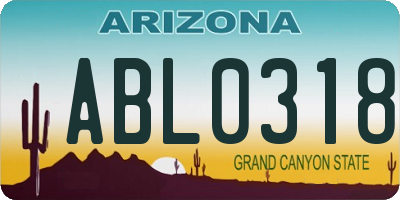 AZ license plate ABL0318