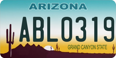 AZ license plate ABL0319