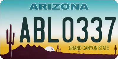 AZ license plate ABL0337
