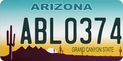 AZ license plate ABL0374
