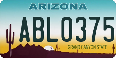 AZ license plate ABL0375