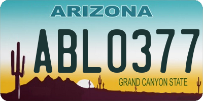 AZ license plate ABL0377