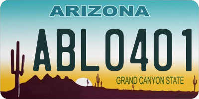 AZ license plate ABL0401