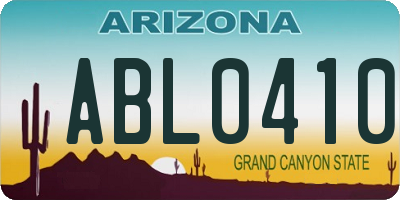 AZ license plate ABL0410