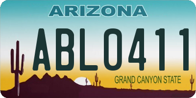 AZ license plate ABL0411