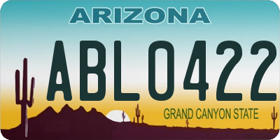 AZ license plate ABL0422