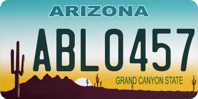 AZ license plate ABL0457
