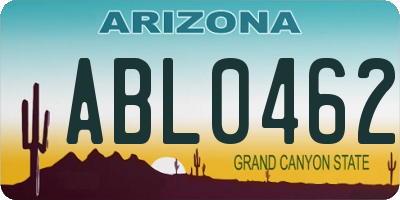 AZ license plate ABL0462