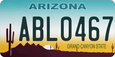 AZ license plate ABL0467
