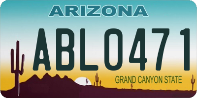 AZ license plate ABL0471