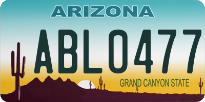 AZ license plate ABL0477