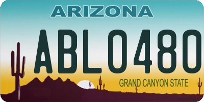 AZ license plate ABL0480