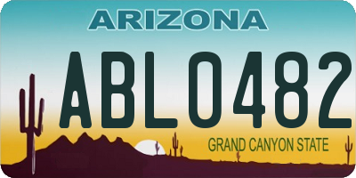AZ license plate ABL0482