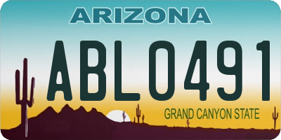 AZ license plate ABL0491