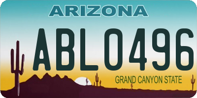 AZ license plate ABL0496