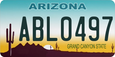 AZ license plate ABL0497