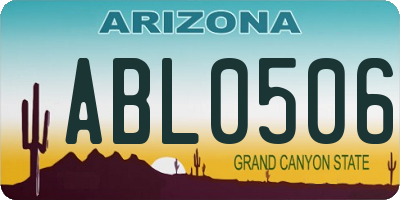 AZ license plate ABL0506