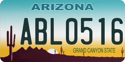 AZ license plate ABL0516