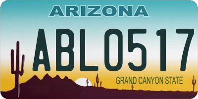 AZ license plate ABL0517