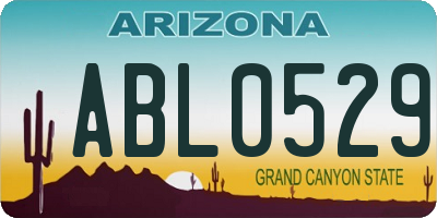 AZ license plate ABL0529