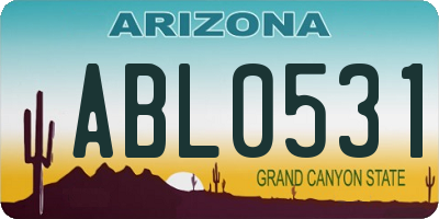 AZ license plate ABL0531