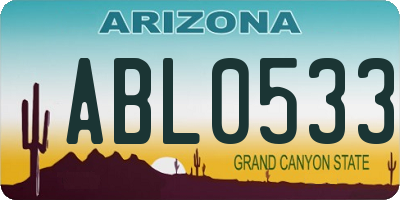 AZ license plate ABL0533
