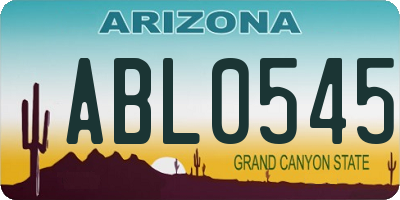 AZ license plate ABL0545