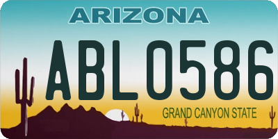 AZ license plate ABL0586